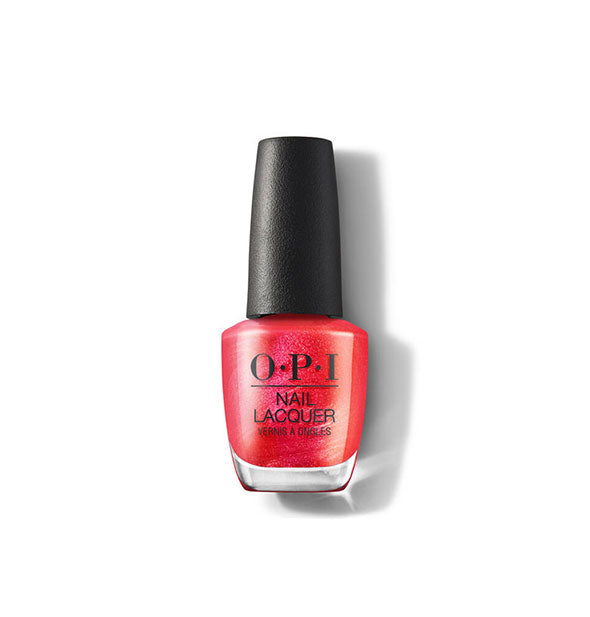 Bottle of shimmery red OPI Nail Lacquer