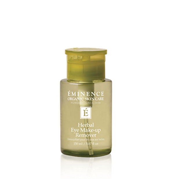 Green 5 ounce bottle of Eminence Organic Skin Care Herbal Eye Make-up Remover