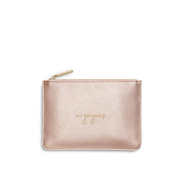metallic rose gold coin purse with hey gorgeous