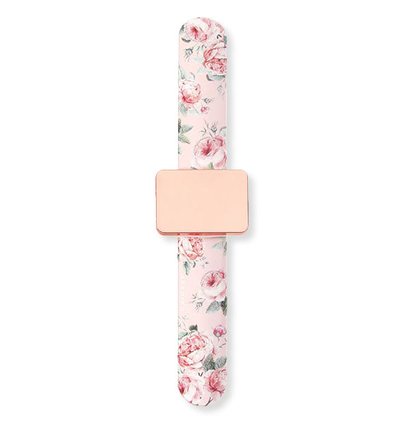 Stylist Xpressions Silicone Slap Band with Magnetic Bobby Pin Holder in pink floral print
