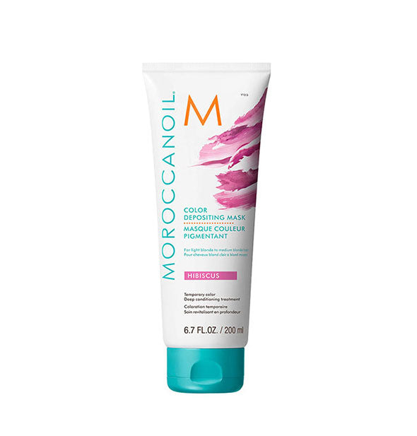6.7 ounce bottle of Moroccanoil Color Depositing Mask in the shade Hibiscus