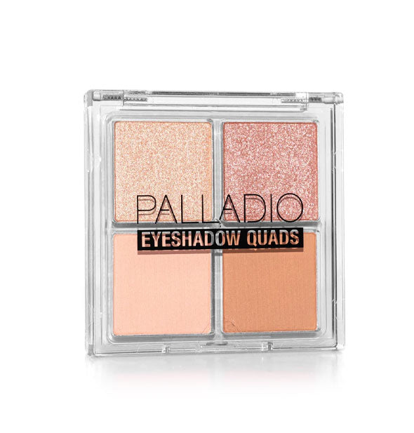 Clear square Palladio Eyeshadow Quad palette in Honey Pie shades