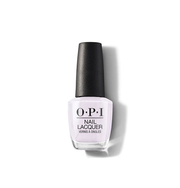 Bottle of OPI Nail Lacquer in a very light lavender shade