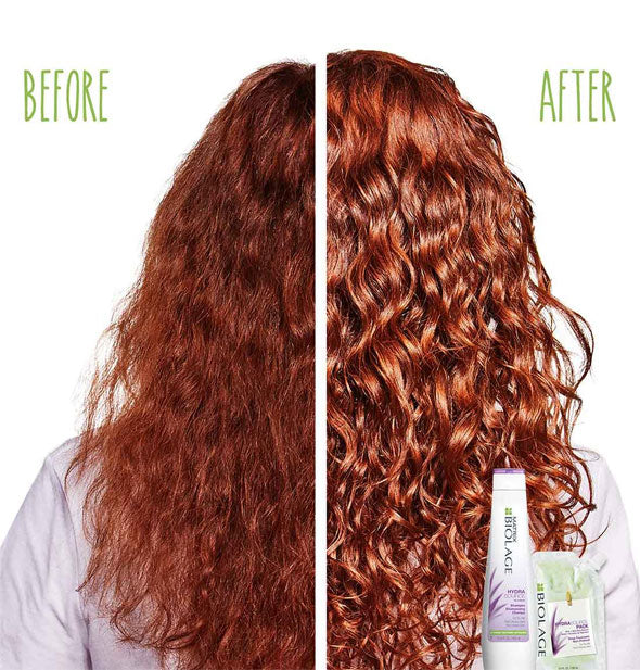 Results of using Biolage HydraSource Deep Treatment Pack: before and after