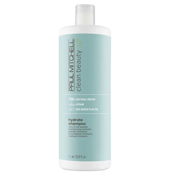 33.8 ounce bottle of Paul Mitchell Clean Beauty Hydrate Shampoo