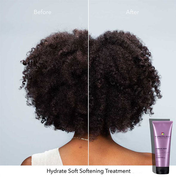 Before and after results of using Pureology Hydrate Soft Softening Treatment