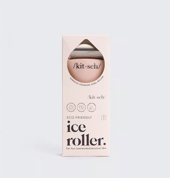 Eco-Friendly Ice Roller by Kitsch in pale pink packaging