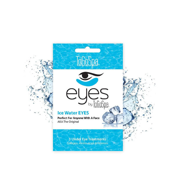 Pack of Ie Water EYES Under Eye Treatments by ToGoSpa with splashing water on either side