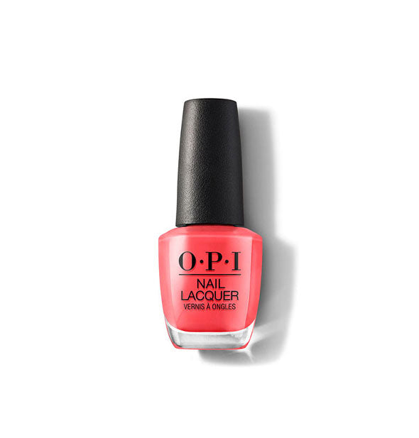 Bottle of orangey-pink OPI Nail Lacquer