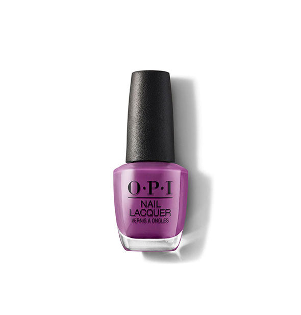 Bottle of OPI Nail Lacquer in a medium purple shade