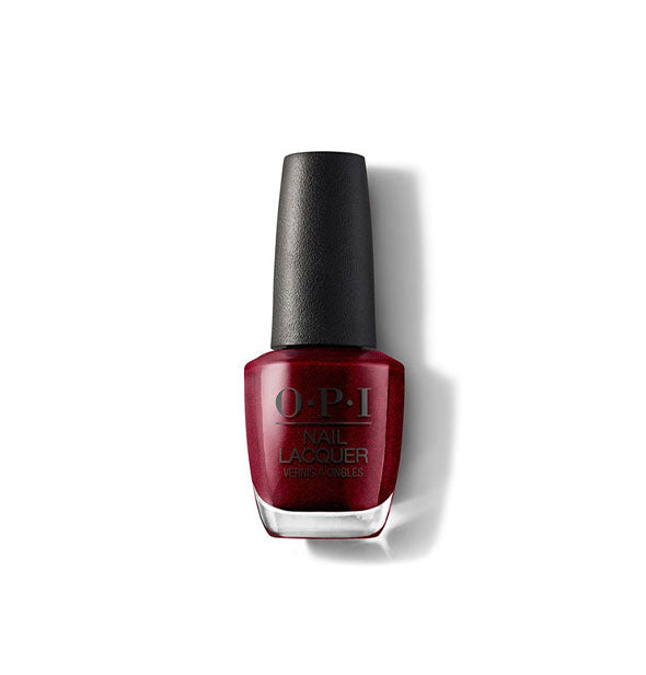 Bottle of dark shimmery red OPI Nail Lacquer