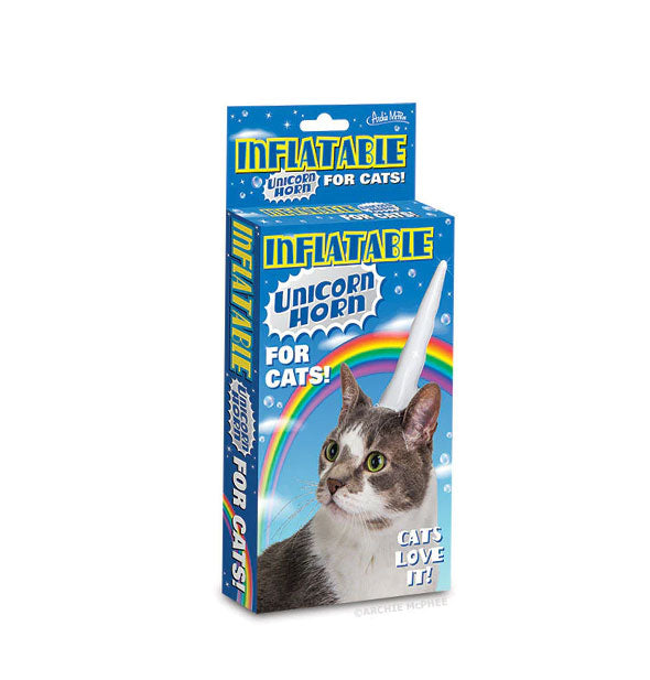 Inflatable Unicorn Horn for Cats box packaging