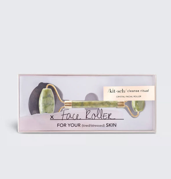 Double-ended jade Face Roller by Kitsch Cleanse Ritual