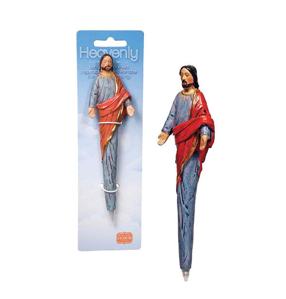 "Heavenly" pen shaped and painted to look like Jesus