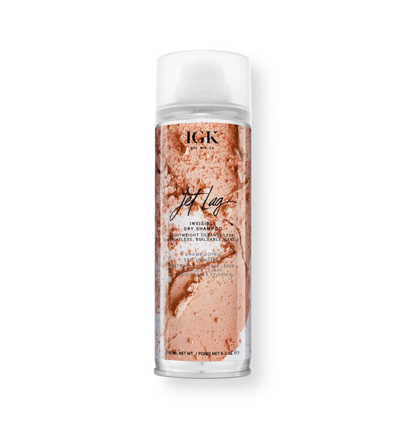6.3 ounce can of IGK Jet Lag Invisible Dry Shampoo