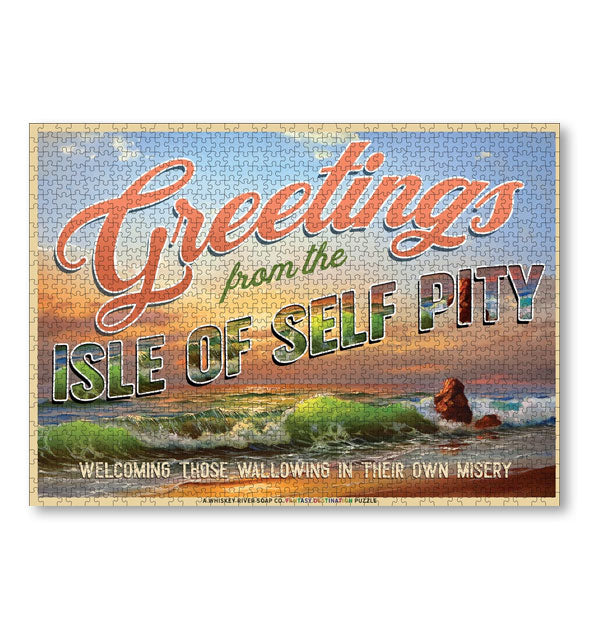 Greetings from the Isle of Self Pity jigsaw puzzle completely assembled