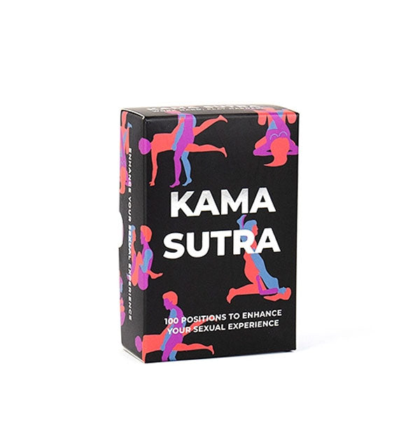 Black box of Kama Sutra cards with colorful illustrations