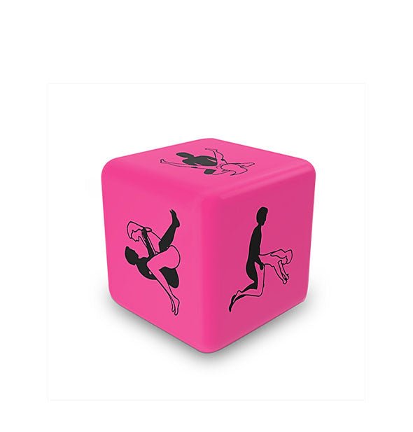 Pink cube printed with kama sutra illustrations