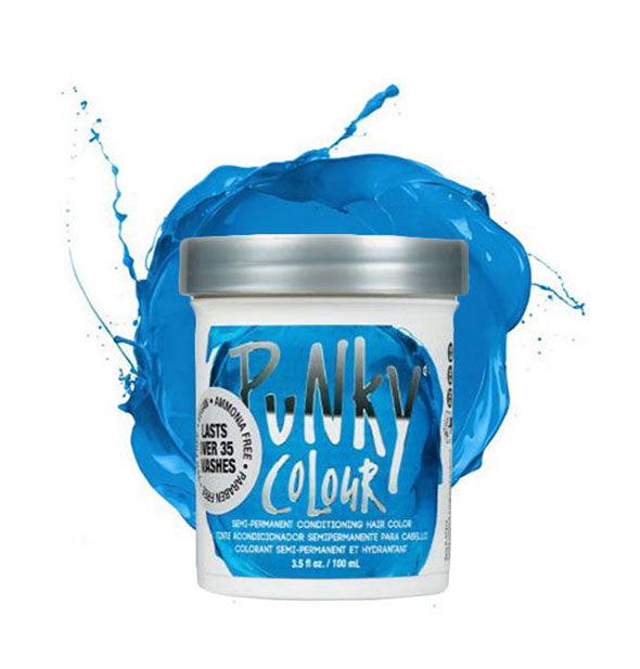 Blue Punky Colour hair dye container with color splotch