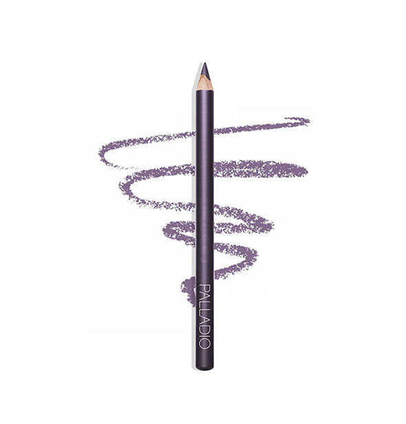 Grayish-purple Palladio makeup pencil with product squiggle drawn behind
