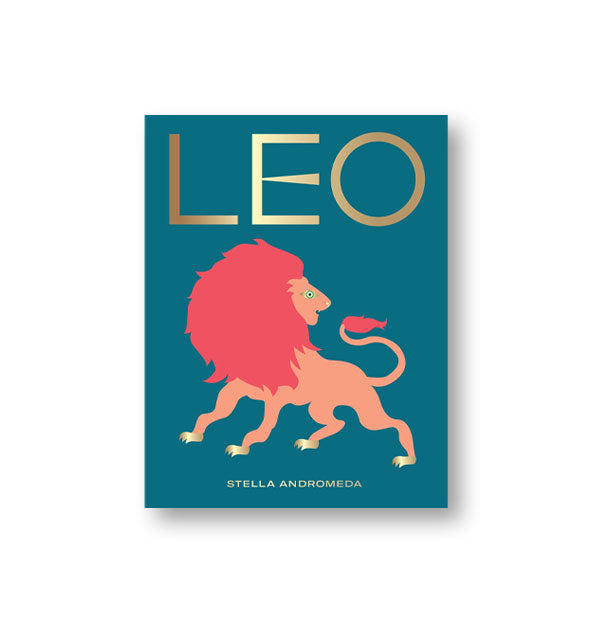 Teal cover of Leo by Stella Andromeda with lion illustration