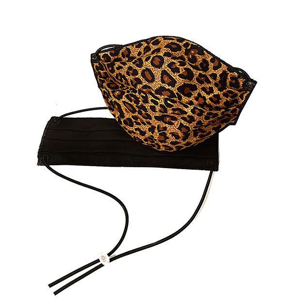 Leopard print Face Mask with toggle strap