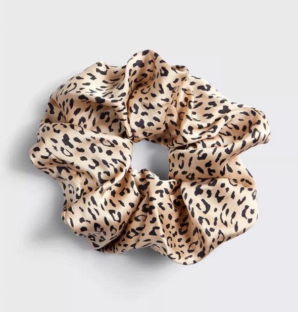 Tan leopard print hair scrunchie