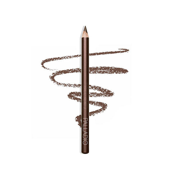Brown Palladio makeup pencil with product squiggle drawn behind