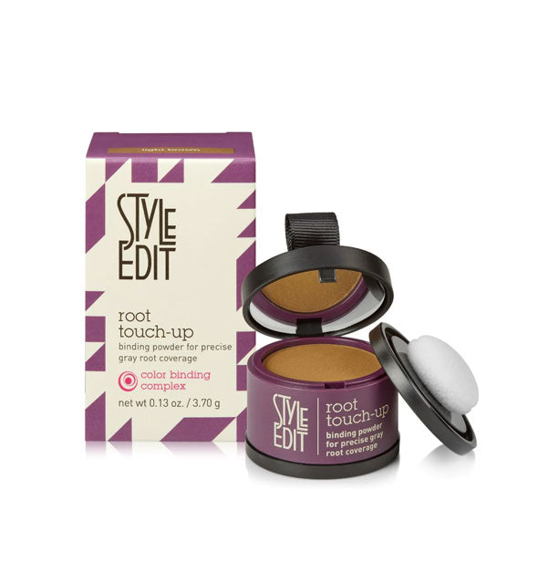 Compact of Style Edit Root Touch-Up Binding Powder for Precise Gray Root Coverage for brunettes in shade Light Brown
