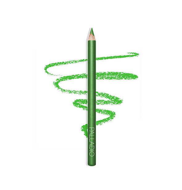 Light green Palladio makeup pencil with product squiggle drawn behind