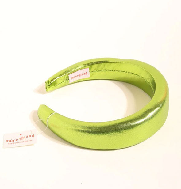 Metallic lime green padded headband by Mure + Grand