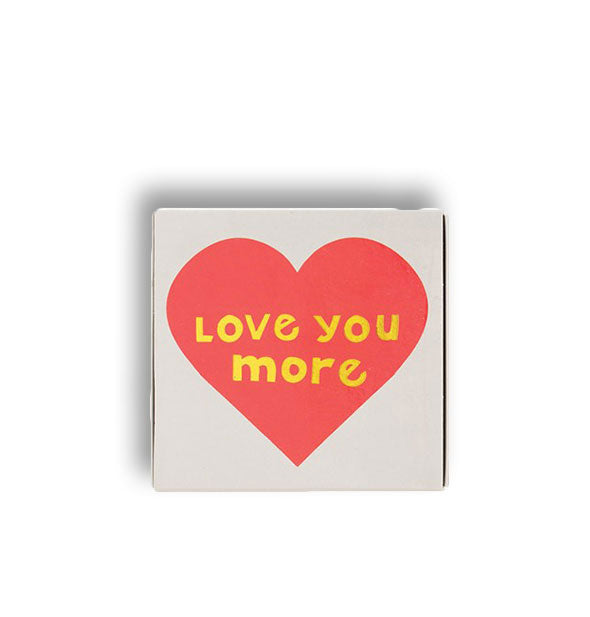 Love You More square matchbox with heart design