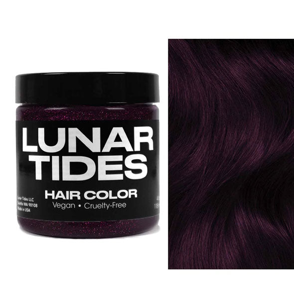 Lunar Tides Hair Dye pot shown in pink-black shade Magic Charm