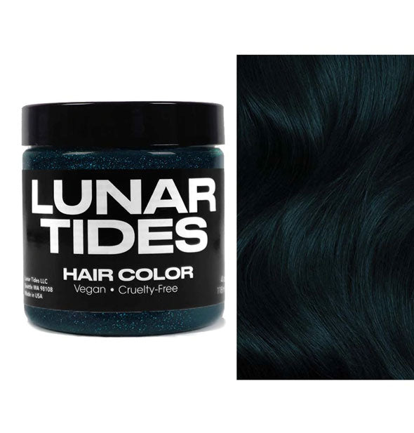 Lunar Tides Hair Dye pot shown in teal-black shade Magic Oracle