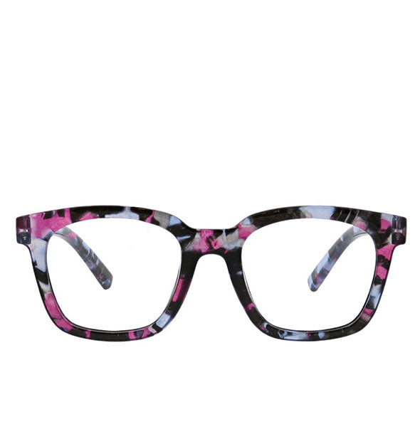 Front view of Peepers To the Max Readers in Pink Quartz.