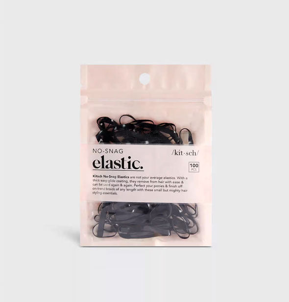 Pack of black No-Snag Elastics by Kitsch