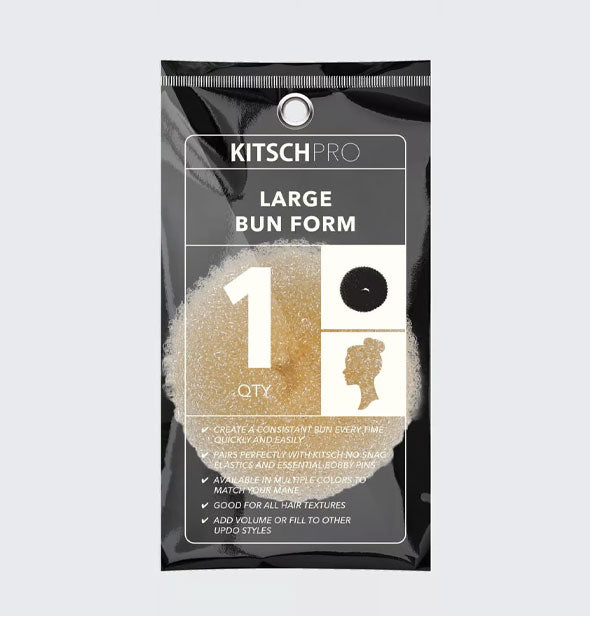 Kitsch Pro Large Bun Form in Blonde shown in packaging