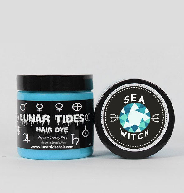 Lunar Tides Hair Dye pot in the shade Sea Witch, a light blue