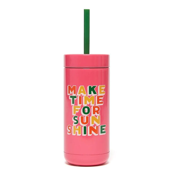 ban.do - Stainless Steel Tumbler With Straw: Make Time For Sunshine