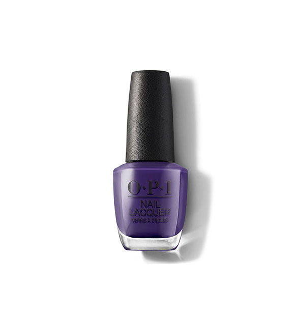 Bottle of OPI Nail Lacquer in a dark purple shade