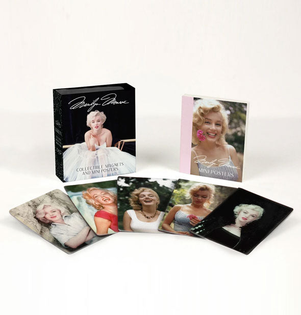 Contents of the Marilyn Monroe collectible minis kit include several portraits of the actress