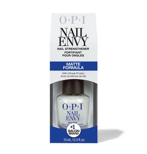 Packaging for OPI Nail Envy Nail Strengthener Matte Formula With Wheat Protein