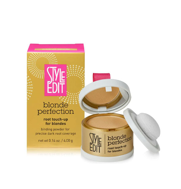 Compact of Style Edit Blonde Perfection Root Touch-Up for Blondes in Medium Blonde with box and applicator