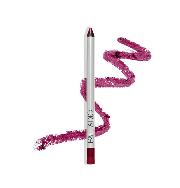 Palladio liner pencil in shade Merlot with sample drawing behind