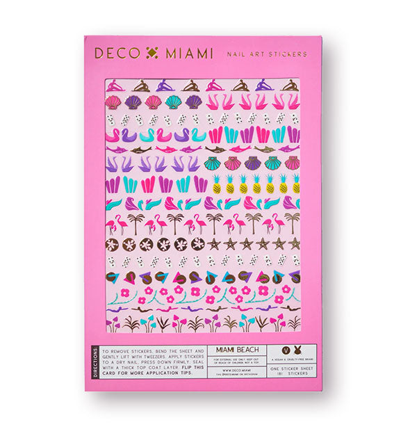 Pack of Deco Miami Nail Art Stickers with Miami-themed designs