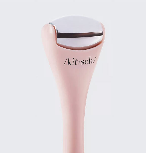 Closeup of Kitsch mini spa roller's smooth metallic head