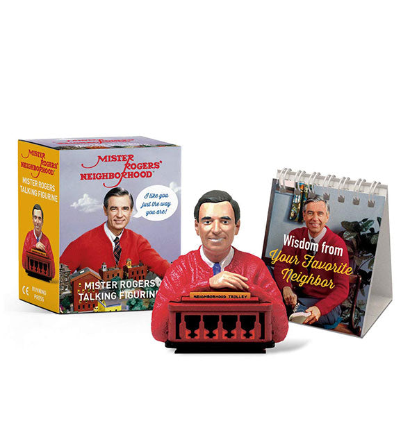 Mister Rogers' Neighborhood Talking Figurine kit components