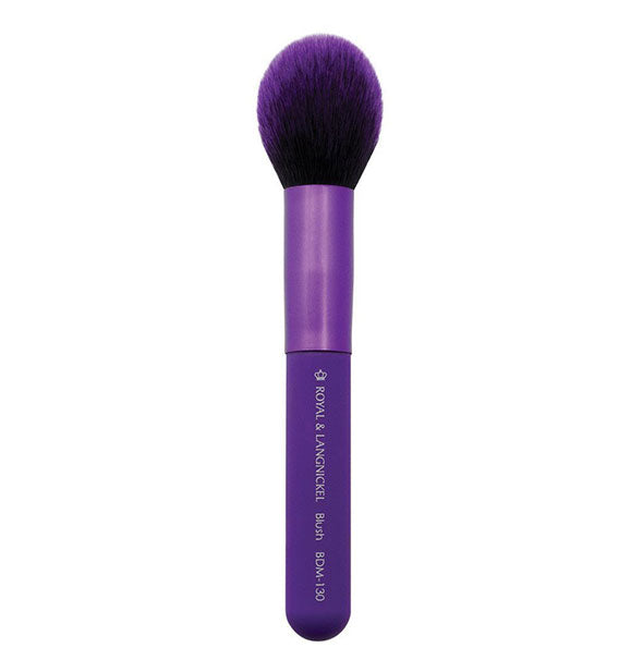 Purple Royal & Langnickel Blush makeup brush with rounded bristles