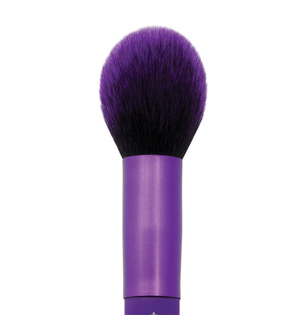 Closeup of purple blush makeup brush head
