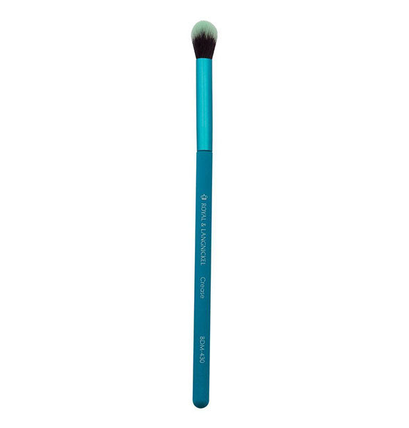 Aqua blue eye makeup brush with two-tone bristles